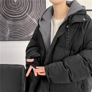 港风 假两件衣男连帽服反光加厚袄外套X1213-W969-P120图片