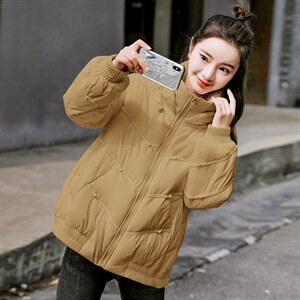 2021年新款羽绒服女装感小众清新宽松显瘦保暖短款纯色外套图片