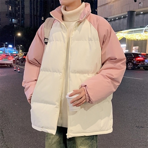 潮美式情侣棉服冬季宽松加厚男女款立领上衣M05-P75图片