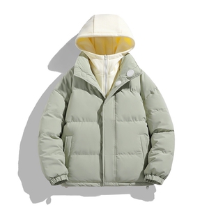 冬季青少年连帽假两件外套加绒加厚休闲简约棉衣棉服5303-P85图片