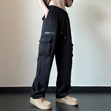 日系复古工装裤子男夏季潮牌宽松设计感小众多口袋休闲FK19-P38，男装休闲裤，星座1109-3