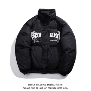 白底新款冬季时尚百搭印花情侣潮流加厚羽绒服外套YR224P195控258图片