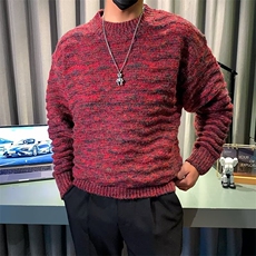 秋冬圆领混色复古时尚三针马海毛衣修身针织衫M3473，男装针织衫/毛衣，星座1116A-2（原606A-1）