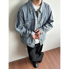 春季复古牛仔夹克港风宽松上衣基础外套男HQ1204-TP50不，男装夹克，电商A102