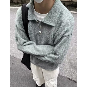 秋冬季翻领polo衫毛衣女上衣学院风刺绣针织衫 M5228图片