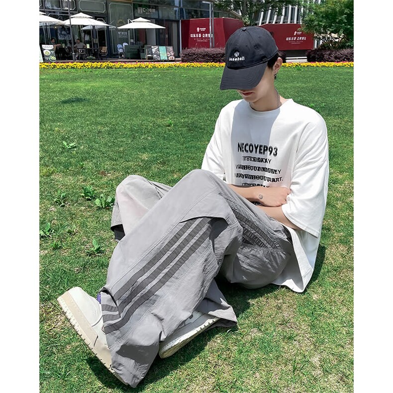 三条杠工装裤男潮高街爵士舞长裤休闲复古直筒运动裤春季K44,男装工装外套,星座1116A-1（原606A）