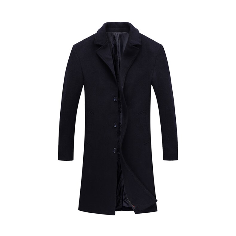 新款秋冬羊毛西服中长款羊绒外套爸爸装男士风衣MYMN8806-P190图片