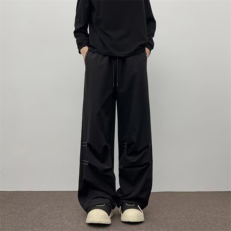 DP0617-P38直筒休闲裤男2025薄款垂感裤子美式潮牌宽松户外冲锋裤,男装休闲裤,电商C233