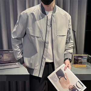 新款社会小伙秋装男时尚工装夹克男店主外套JK801-P78 控128 卡其图片