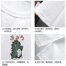 Q11037-P30春夏季七分袖t恤男大码五分袖男短袖中袖展架，男装T恤，电商A040A
