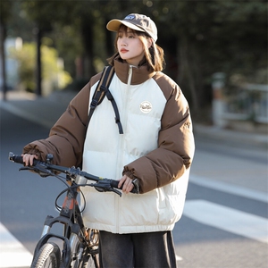 现货 抖音得物可供视频 三防加厚羽绒拼接棉衣外套面包棉服 86627图片