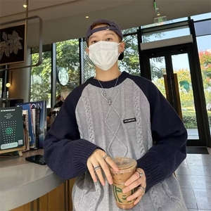 B299 P48秋冬新款男女同款宽松毛衣外套男装上衣图片