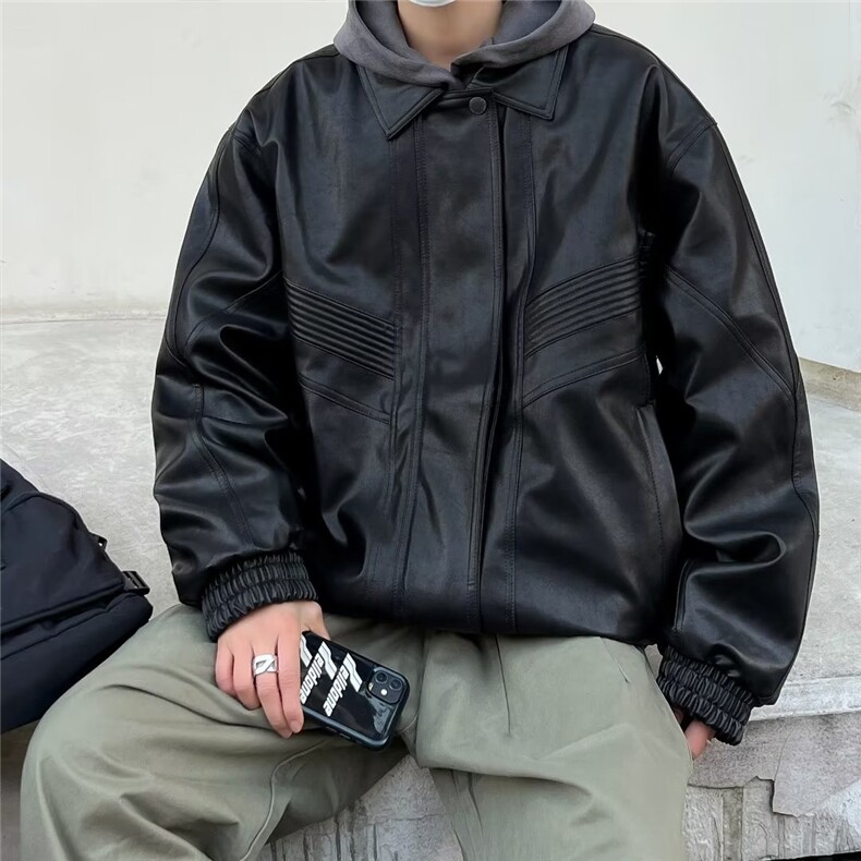 男秋季新款口袋皮衣夹克外套W9217P80,男装皮衣,星座1116-2