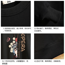 S6161-P35春季圆领卫衣男大码韩版宽松长袖外套男砖墙挂拍，男装卫衣，电商A040A