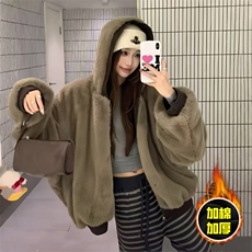 两面穿现货重磅短款座山雕棉衣男女双面穿毛毛绒棉服加厚外套，男装棉衣，电商A443
