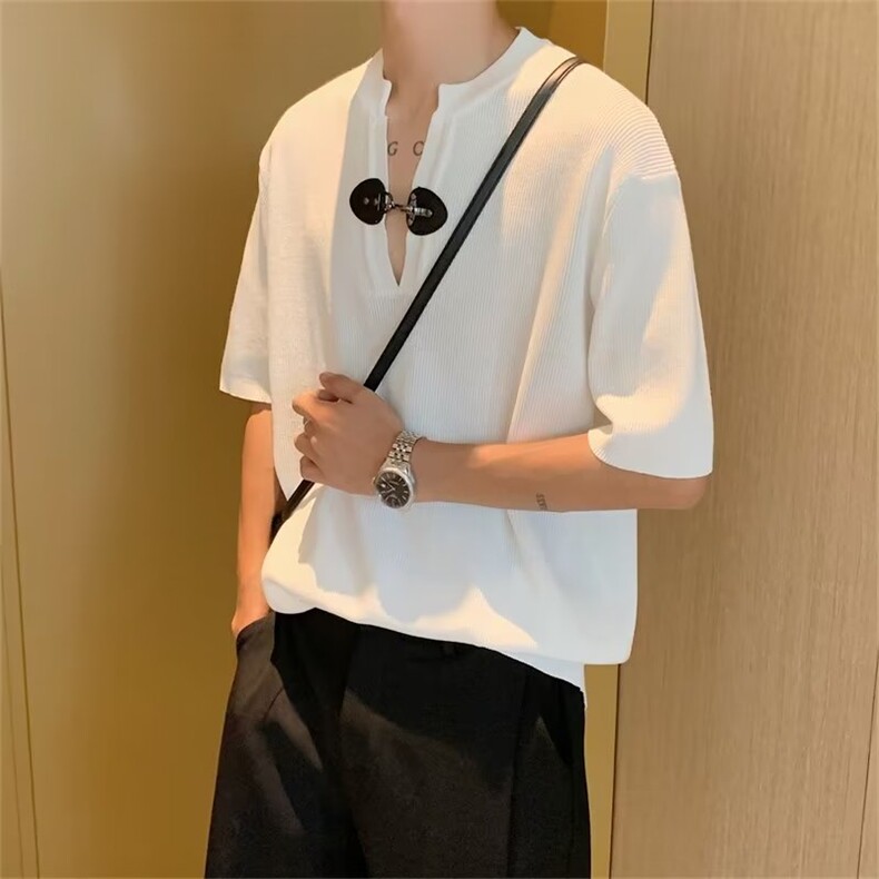 美式街头设计感冰丝针织短袖B201P46,男装针织衫/毛衣,星座1116-2