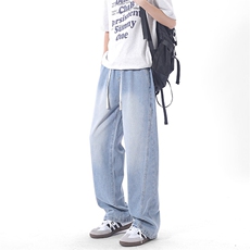 薄款潮牌ins春夏季宽松美式高街休闲做旧牛仔裤，男装牛仔裤，星座302A-2