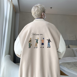 摇粒绒棒球服男大码开衫卫衣男夹克 BF86043-P65图片