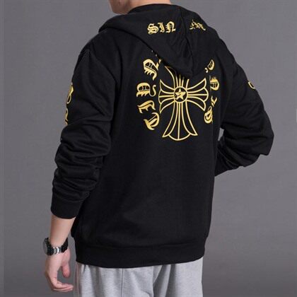 秋新款休闲宽松卫衣男外套运动帽衫潮加肥大码300斤可穿B167款P70图片