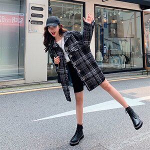 新款粗花呢宽松小香风外套洋气时尚舒适保暖优雅减龄图片