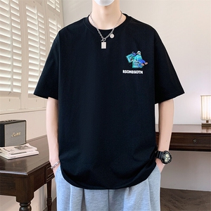 夏季男短袖t恤 高品质多工艺发泡印大码T恤衫HF8525-P34图片
