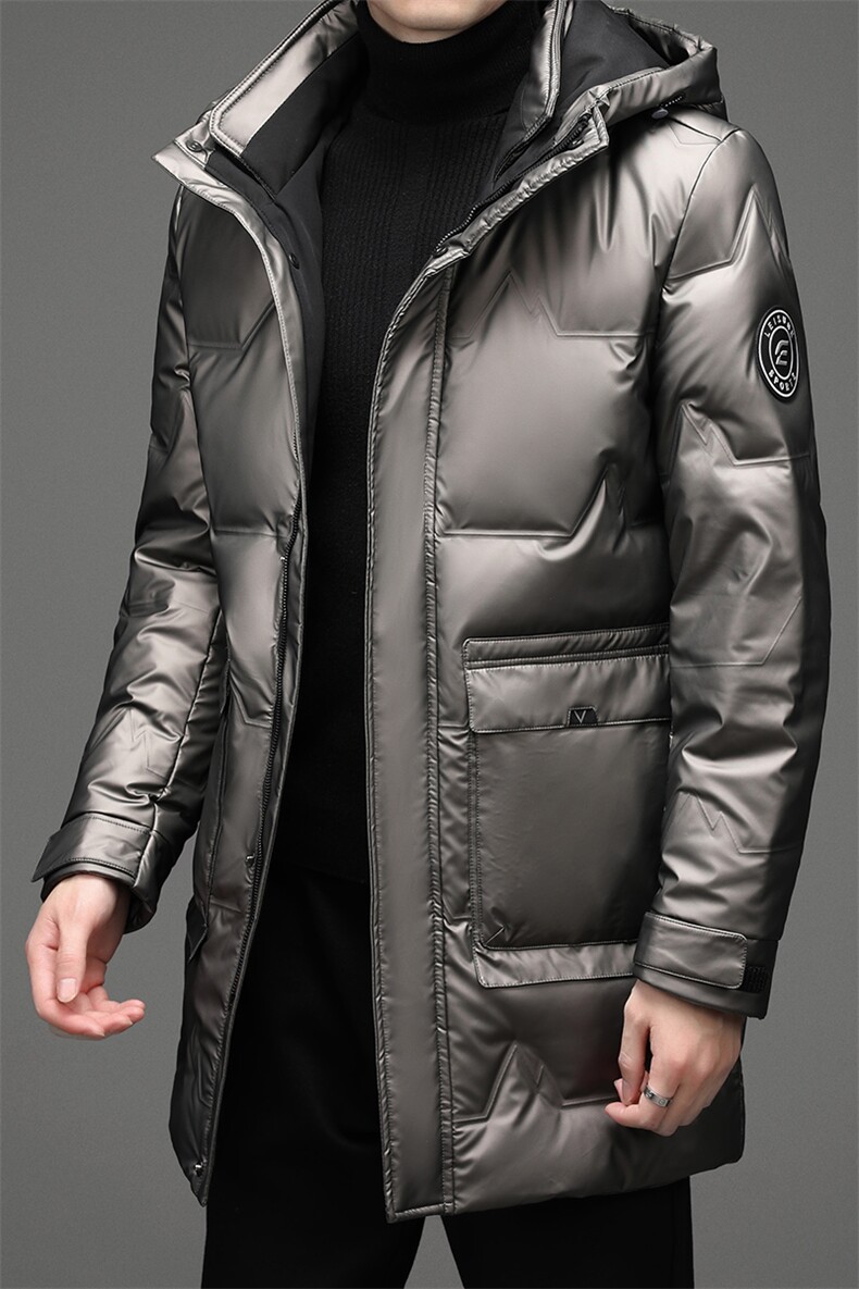 冬季羽绒服男士中长款纯色潮流中年厚款休闲外套SNNYR20706-P290,男装羽绒服,电商B212（原钱塘6029）