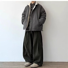 春秋新款日系复古宽松直筒休闲裤男潮牌百搭阔腿工装裤伞兵长裤，男装休闲裤，星座506A