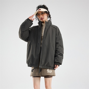 男士冬季美拉德立领棉服潮流百搭纯色棉衣外套情侣保暖M8822-P70图片