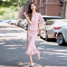 现货！夏季新款2025套装女气质优雅时尚显廋舒适两件套，女装套装/套裙，涵墨