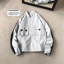（平铺港风）夏季大码夹克男情侣外套潮流防晒服100聚酯FS88，男装夹克，电商A089-1