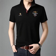 polo衫短袖男夏季潮牌2023新款半袖上衣宽松翻领t恤男，男装T恤，电商B212（原钱塘6029）