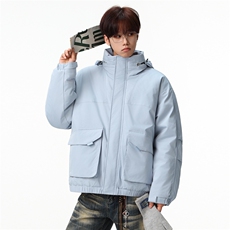 新款冬季大码羽绒棉服棉袄连帽工装韩版宽松外套A436-2533-P98，男装棉衣，电商A436