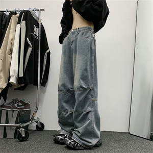 美式高街vibe风长裤欧美痞帅男hiphop复古水洗牛仔裤N0197-P45图片
