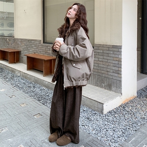 【现】【货】复古工装羊羔毛拼接派克服2C158-6025-P205-K298图片