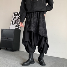 叠穿飞鼠裤纽扣日系叠层山本耀司不规则无性别男宽松运动裙裤大码，男装休闲裤，星座909-2（原星座717-2）