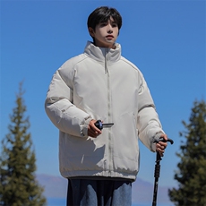 现货冬季美式休闲加厚雪山外套夹克立领纯色三防户外工装棉服，男装夹克，电商A486-1