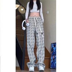 灯芯绒裤子男春秋款潮流百搭休闲裤加绒加厚美式复古扎染脏脏裤，男装休闲裤，星座506A