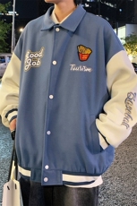 JK807P68港风拼接翻领百搭休闲宽松夹克外套男，男装夹克，星座1204-3
