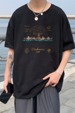 1港风印花休闲情侣日系风潮大码短袖T恤男DT7652P25控38，男装T恤，星座226-2