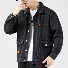 春秋牛仔夹克男潮流青年宽松百搭秋季大码外套JK150-p60现货外贸，男装夹克，星座224-1