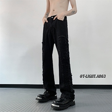 秋季美式ins高街hiphop流苏牛仔裤货号K2318P60控78，男装牛仔裤，电商A063