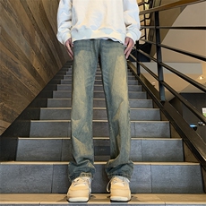 主推差价大抖音高品质现货黄泥色牛仔裤宽松GK01-P60限价78，男装牛仔裤，星座310A-1