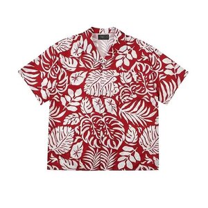 夏威夷风古巴领衬衫男Aloha夏季棉麻海边度假复古短袖沙滩花衬衣