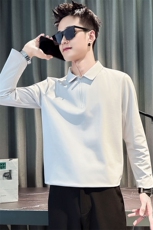 W1815-P68控98男士POLO卫衣ins潮牌长袖打底衫T恤2025新款春秋季，男装Polo衫，星座102A（原电商D309-1）