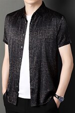 夏季新款2022中年男士短袖衬衫休闲免烫爸爸装衬衣上衣，男装衬衫，电商B212（原钱塘6029）