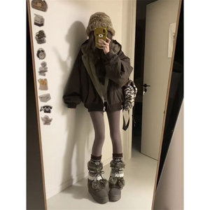 两面穿现货重磅短款座山雕棉衣男女双面穿毛毛绒棉服加厚外套图片