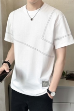 圆领短袖t恤男微宽松明线时尚半袖T恤潮流A329-T163-P48，男装T恤，电商A329