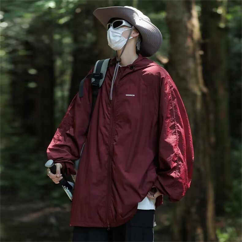 情侣冰丝防晒衣夏季薄连帽皮肤衣服潮牌日系户外外套男FS103-P35图片