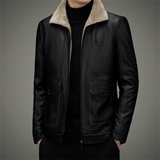 AW2203钱塘2020-3秋冬季厚款新款中年男士商务休闲皮衣夹克P205，男装皮衣，钱塘207-3