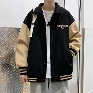夹克男女春秋潮牌百搭外套男港风潮流ins翻领衣服棒球服WJ039-p55